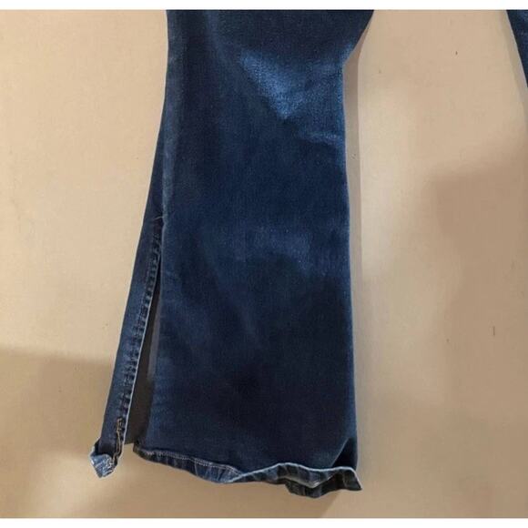 Bamboo Flare Jeans Womens Size 15 Blue Denim Faded Single Stitch High Waisted - Picture 10 of 11